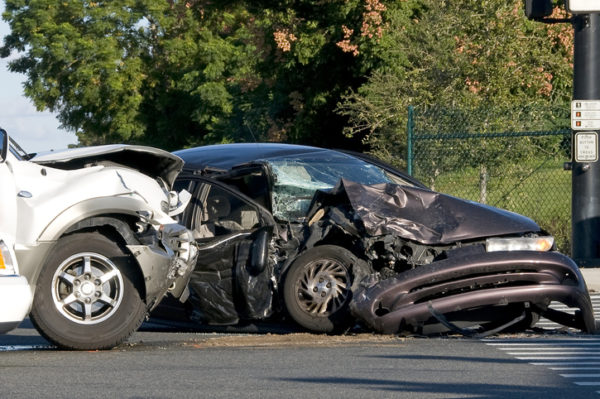 T-bone car accident at intersection