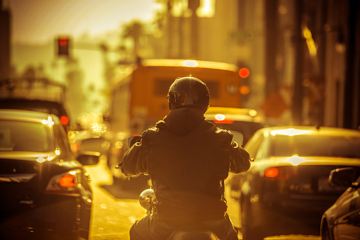 motorcycle on busy street